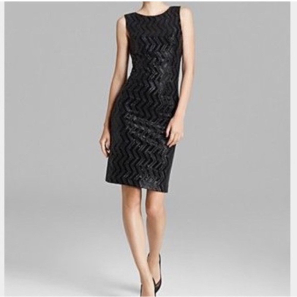 Alice + Olivia Black Zigzag Dress